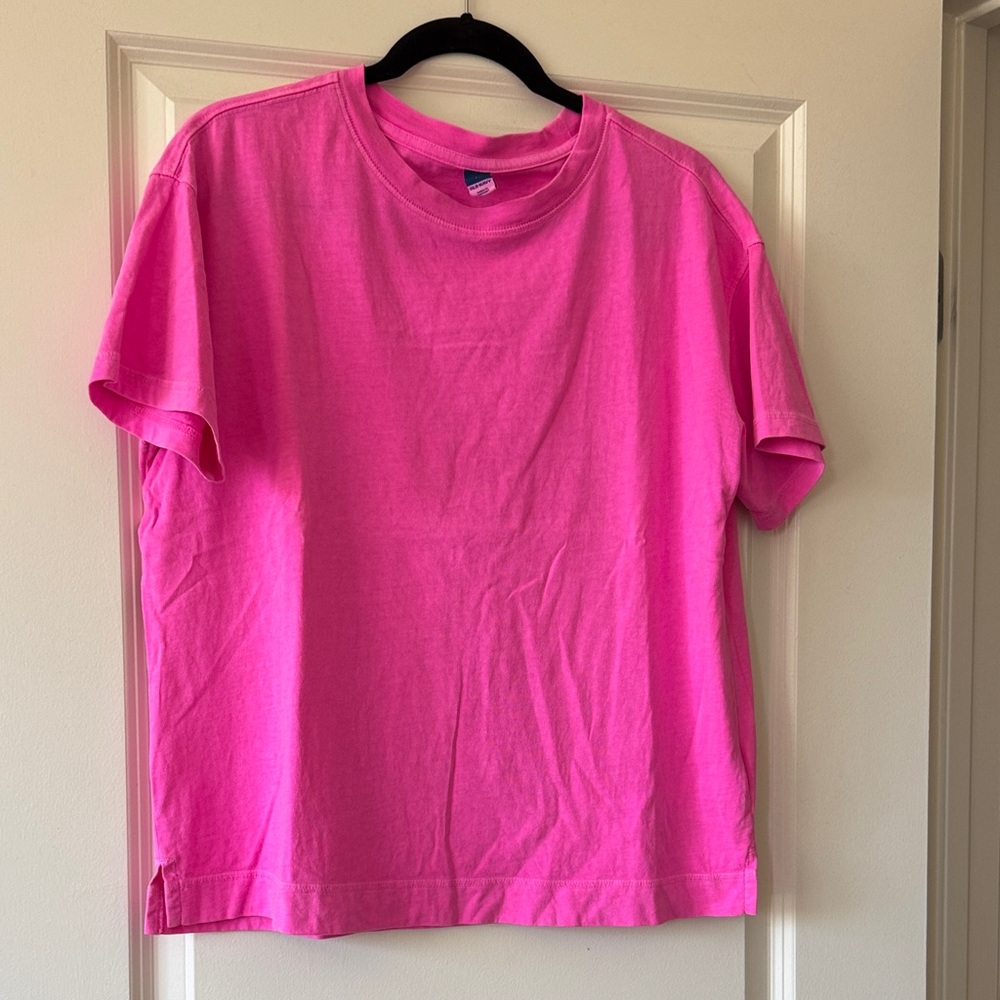 Old Navy Hot Pink Crew Neck Tee